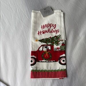NEW Happy Howlidays Holiday Christmas Dog Dish Towel